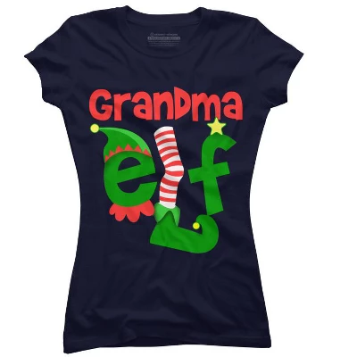 Junior's Design By Humans Grandma Elf Christmas By Personalized T-Shirt 5 Junior's Design By Humans Grandma Elf Christmas By Personalized T-Shirt - Image 5