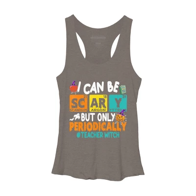 Women's Design By Humans I Can Be Scary But Only Periodically Science Halloween Gifts By Lenxeemyeu Racerback Tank Top 3 Women's Design By Humans I Can Be Scary But Only Periodically Science Halloween Gifts By Lenxeemyeu Racerback Tank Top - Image 3