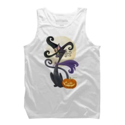 Men's Design By Humans Bewitching Black Halloween Kitty Cat By LittleBunnySunshine Tank Top -Design By Humans GUEST fd64becc 74e7 4f0b 8f37 a29fee7e950f