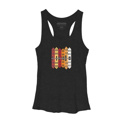 Women's Design By Humans Wooden Houses By Gegogneto Racerback Tank Top 2 Women's Design By Humans Wooden Houses By Gegogneto Racerback Tank Top - Image 2